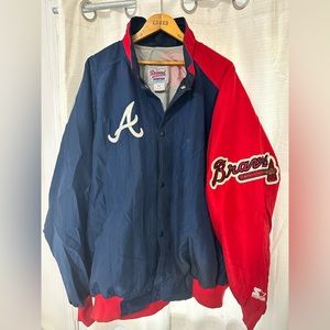 Vintage (1992) STARTER Atlanta Braves XXL Field Jacket. NM. & STARTER Cap.  $50.